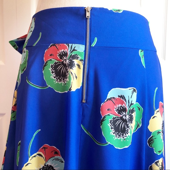 Isani for Target Blue Tropical Floral Print Skirt with Tie - Picture 13 of 15